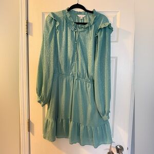 LC Lauren Conrad Aqua Ruffle Dress Size XXL